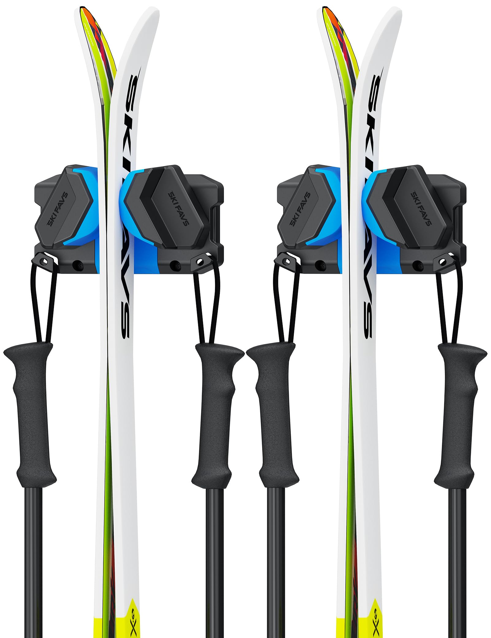 Skifavs Ski & Snowboard Wall Rack, Ski Wall Mount & Ski Rack Wall Mount for Garage Space-Saving, Winter Gear Organizer, Fits Any