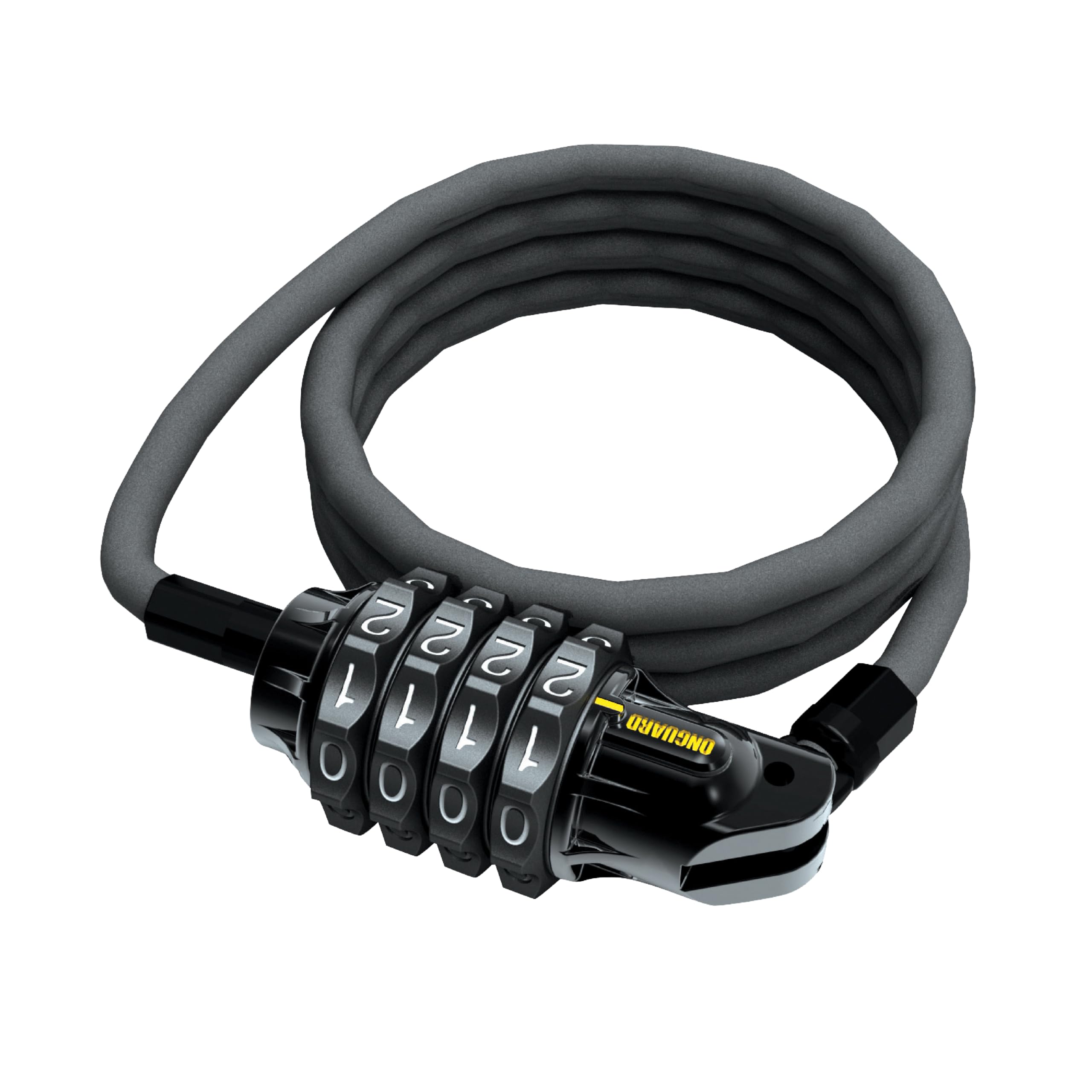 OnGuard Terrier Combo 4 Cable Lock - 120 cm    6 mm Twisted Steel Cable, 4-Digit Resettable Combination, Vinyl-Coated Security 