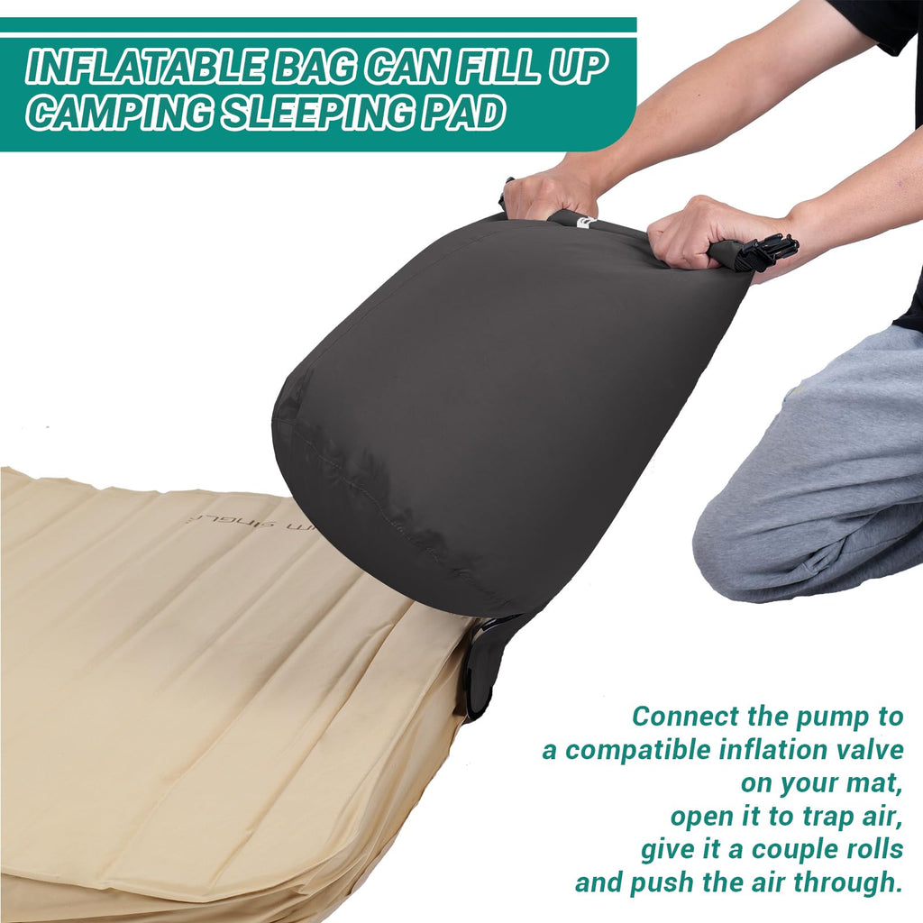 Kingcamp Air Pump Sack, Roll Top Compression Pump Bag For Inflation Sleeping Mats, Ultralight Pump Sack For Camping Foam Sleepin