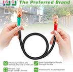 10L0L Golf Cart Battery Cables, Fits Ezgo Txt 1994-Up For 36 & 48 Volt Golf Cart Batteries Cables Kit With 4-Gauge(5Pcs)