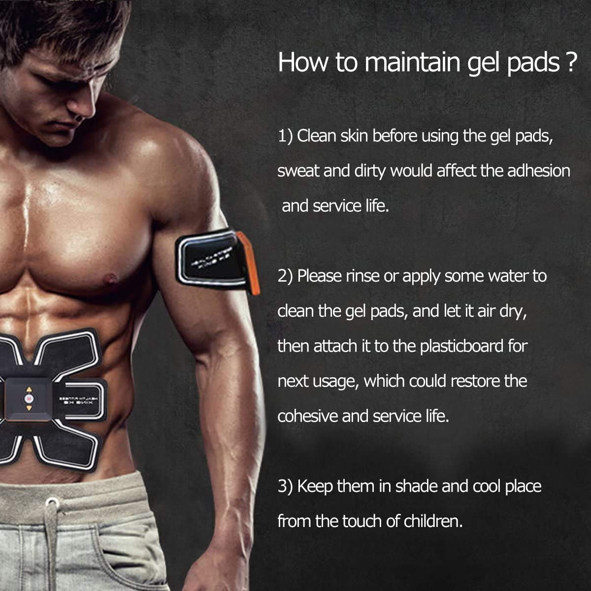 Pamase 50Pcs/80Pcs Abs Stimulator Training Replacement Gel Sheet Pads For Abdominal Muscle Trainer, Accessory For Ab Workout Ton