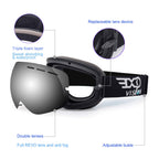 Exp Vision Snowboard Ski Goggles Men Women Youth, Anti Fog Otg Winter Snow Goggles Spherical Detachable Lens