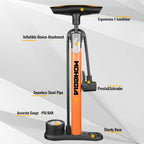 Mohegia Bike Floor Pump With Gauge,Air Bicycle Pump Inflator With High Pressure 160 Psi,Fits Schrader And Presta Valve/Orange