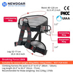 Newdoar Ce Uiaa Certification Thickness Climbing Harness,Wider Half Body Harness For Rock Rappelling Fire Rescuing Tree Climbing
