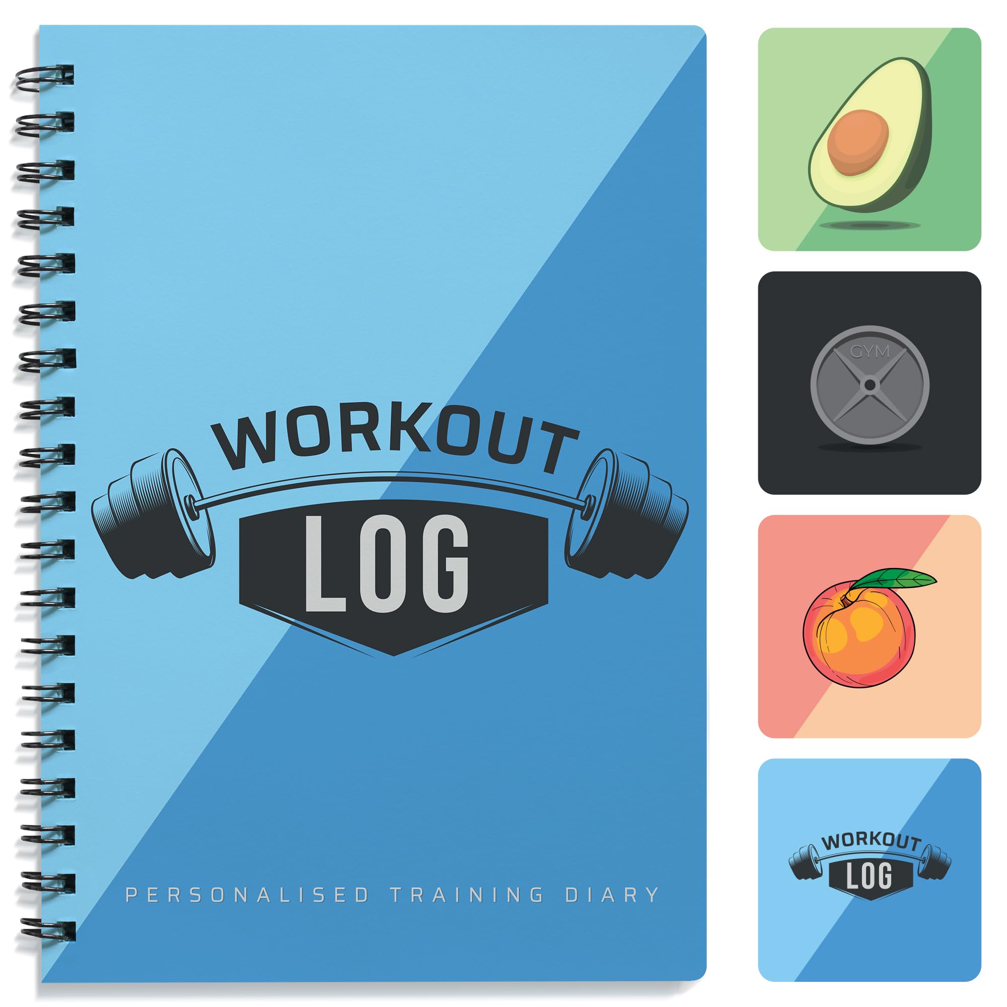 Workout Planner For Daily Fitness Tracking & Goals Setting (A5 Size, 6A X 8A, Azure Blue), Men & Women Personal Home & Gym Train