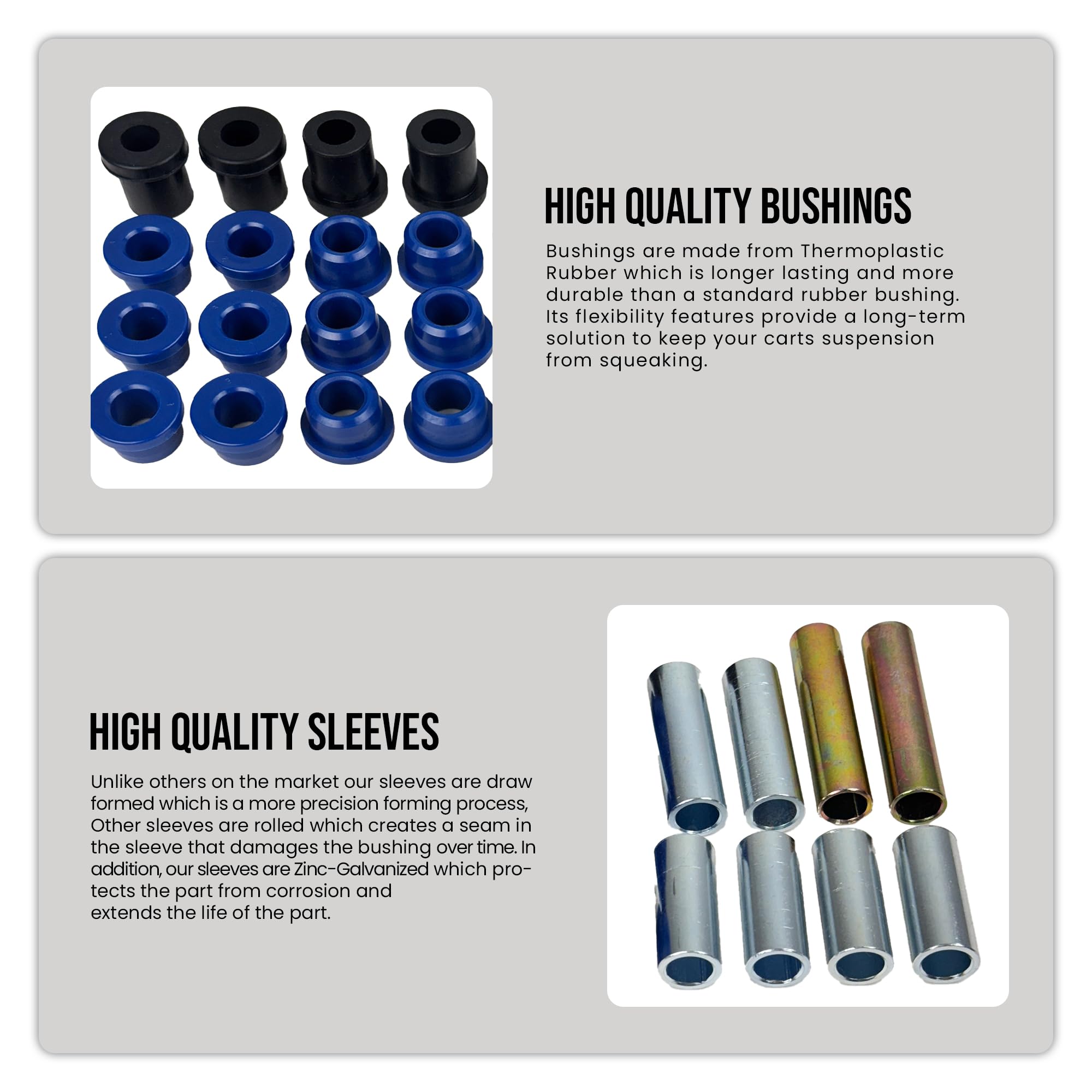 Golf Cart Parts Club Car Delta A Arm Front Lower Leaf Spring Bushing Sleeve Kit For 1993 And Up Ds Models
