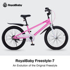 RoyalBaby Freestyle 7 Kids Bike 20 Inch Wheel Teens Bicycle Girls Ages 6-10 Years, Kickstand and Water Bottle Included, Pink