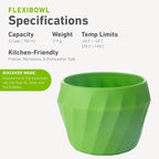 Humangear Flexibowl | Convertible Camping Bowl | On The Go | Packable & Easy To Clean, Green