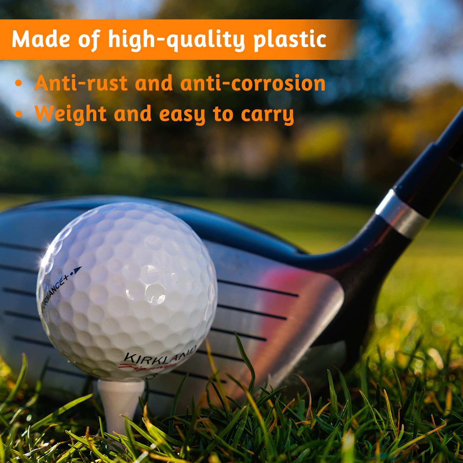100Pcs Golf Tees Step Down, Plastic Castle Golf Tee, 5 Colors Each Of 20Pcs, Assorted Size 31/37/41/51/70Mm