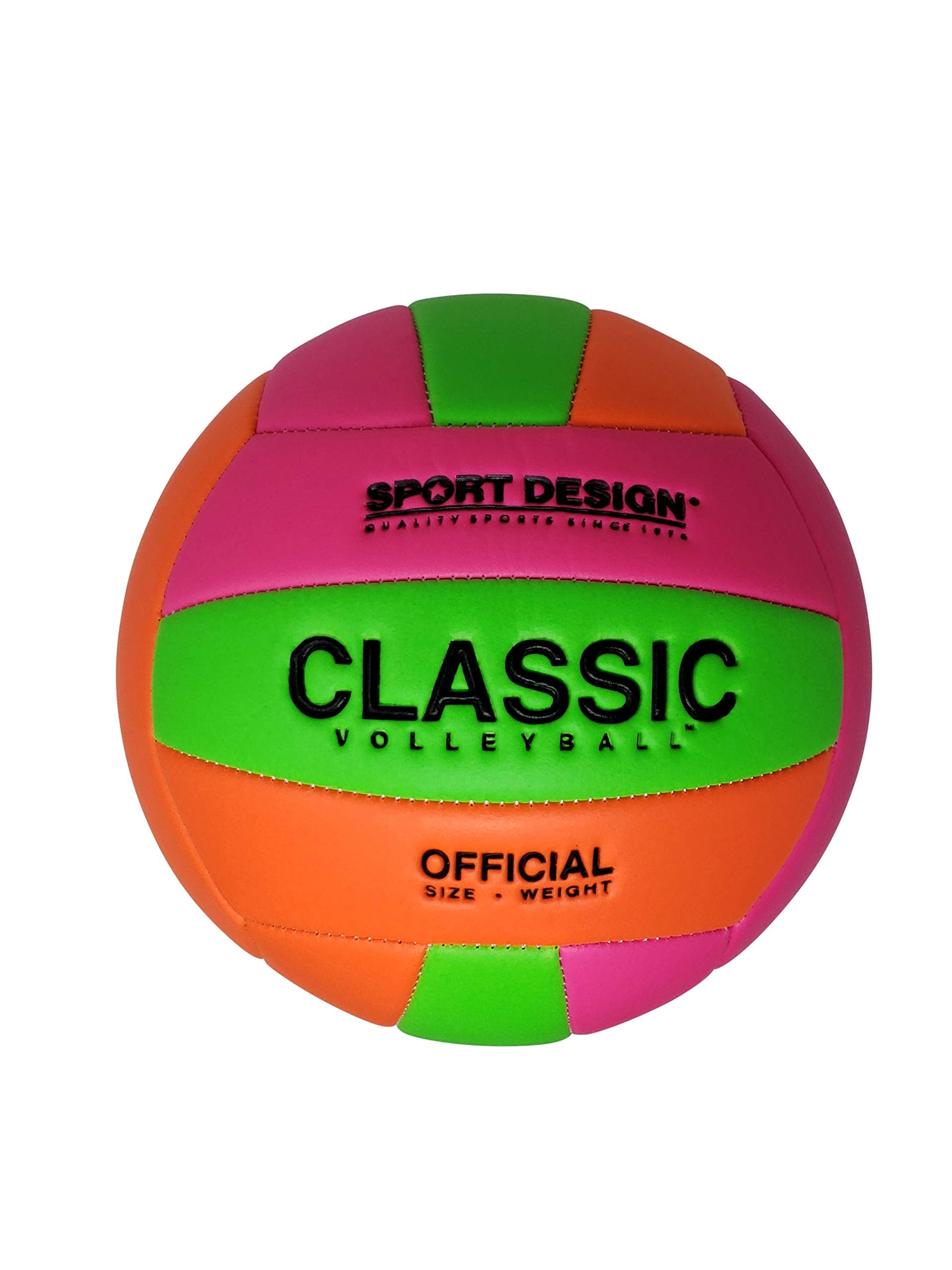 Faittd Beach Toys By Green Room Sport Design Classic Volleyball (Deflated), Assorted Neon Colorsf