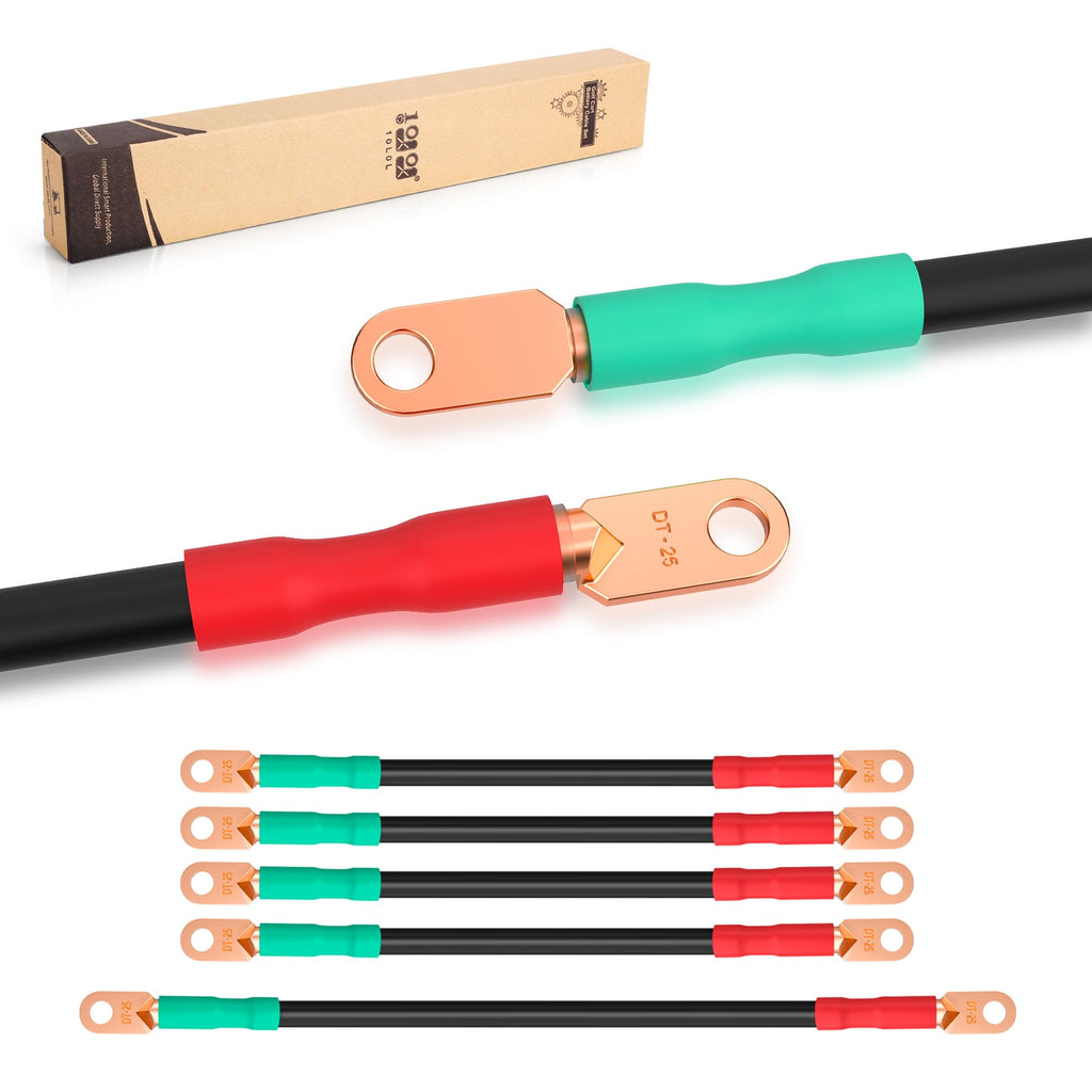 10L0L Golf Cart Battery Cables, Fits Ezgo Txt 1994-Up For 36 & 48 Volt Golf Cart Batteries Cables Kit With 4-Gauge(5Pcs)