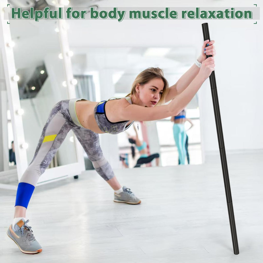 Retyion Yoga Stick 5Ft- Adjustable Mobility Stick Sturdy Steel- Exercise Stick For Stretching, Balance Support Stick Perfect For