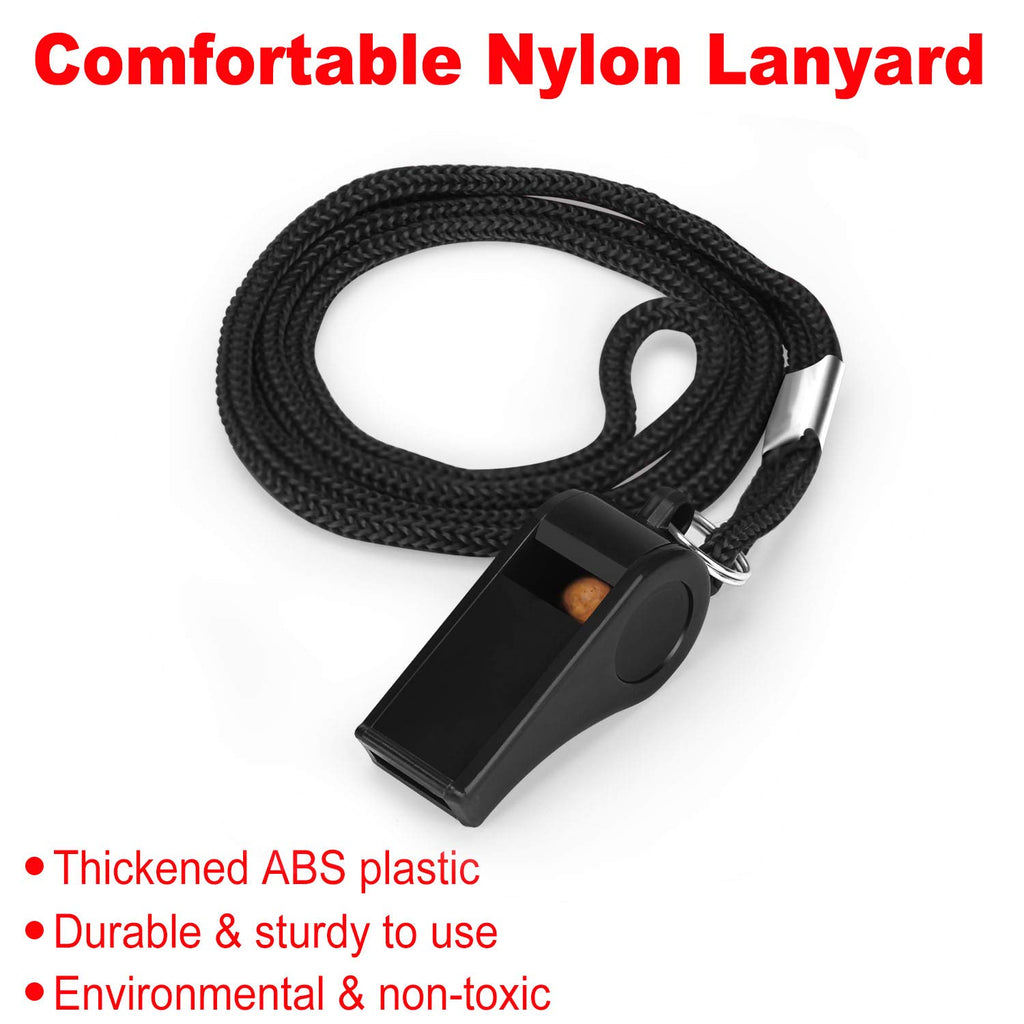 Fya Whistle, Professional Sports Whistle With Lanyard, Loud Clear Black Whistles Great For Coaches, Referees, And Officials