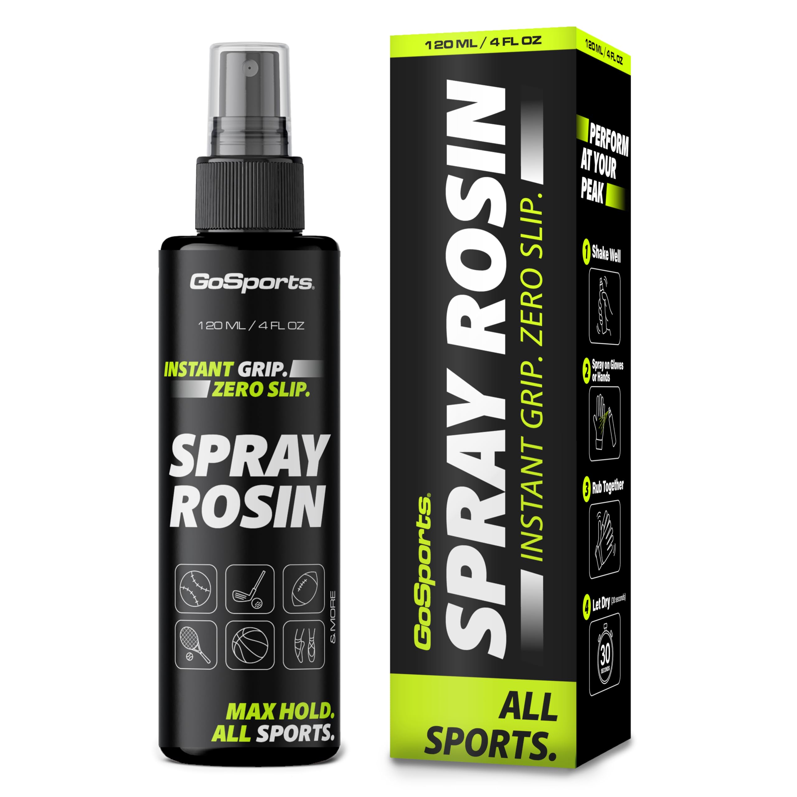 GoSports Grip Spray for Hands & Gloves - 4 oz Spray Rosin for Baseball, Football, Basketball, Golf, & More