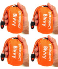 4 Packs Emergency Thermal Sleeping Bag, Survival Bivvy Sacks Blanket With Whistle, Waterproof Lightweight Survival Shelter Blank