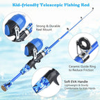 Milerong Kids Fishing Rod, Kids Fishing Pole Portable Telescopic Fishing Rod And Reel Combo Kit For Boys, Girls, Youth - With Sp