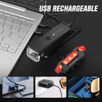 Wgge Ultra Bright Usb Rechargeable Bike Light Set,Powerful Bicycle Front Headlight And Back Taillight,Easy To Install For Night