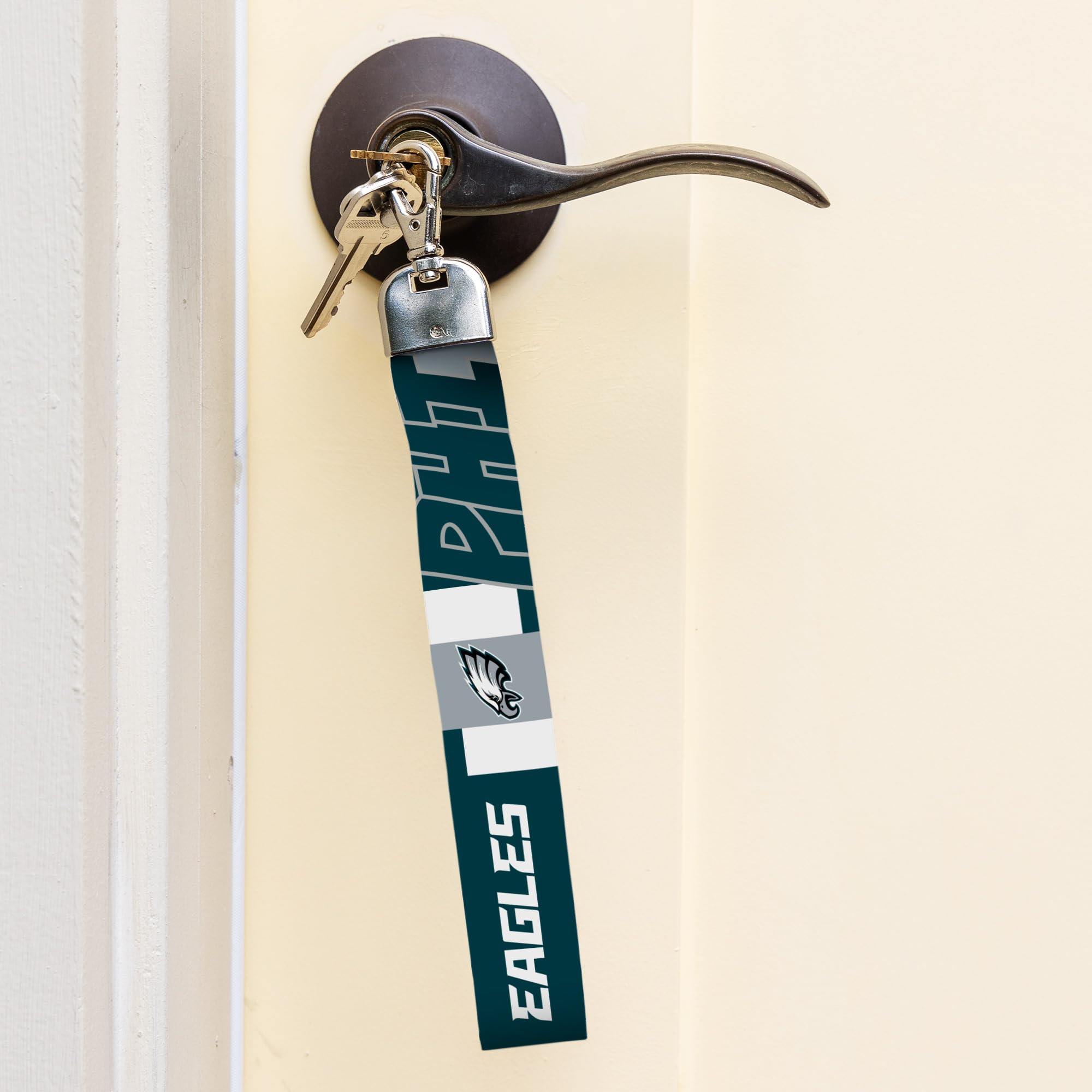 Rico Industries Nfl Football Philadelphia Eagles Standard Wrist Lanyard Key Chain, Cute Wristlet Strap Keychain Holder For Women