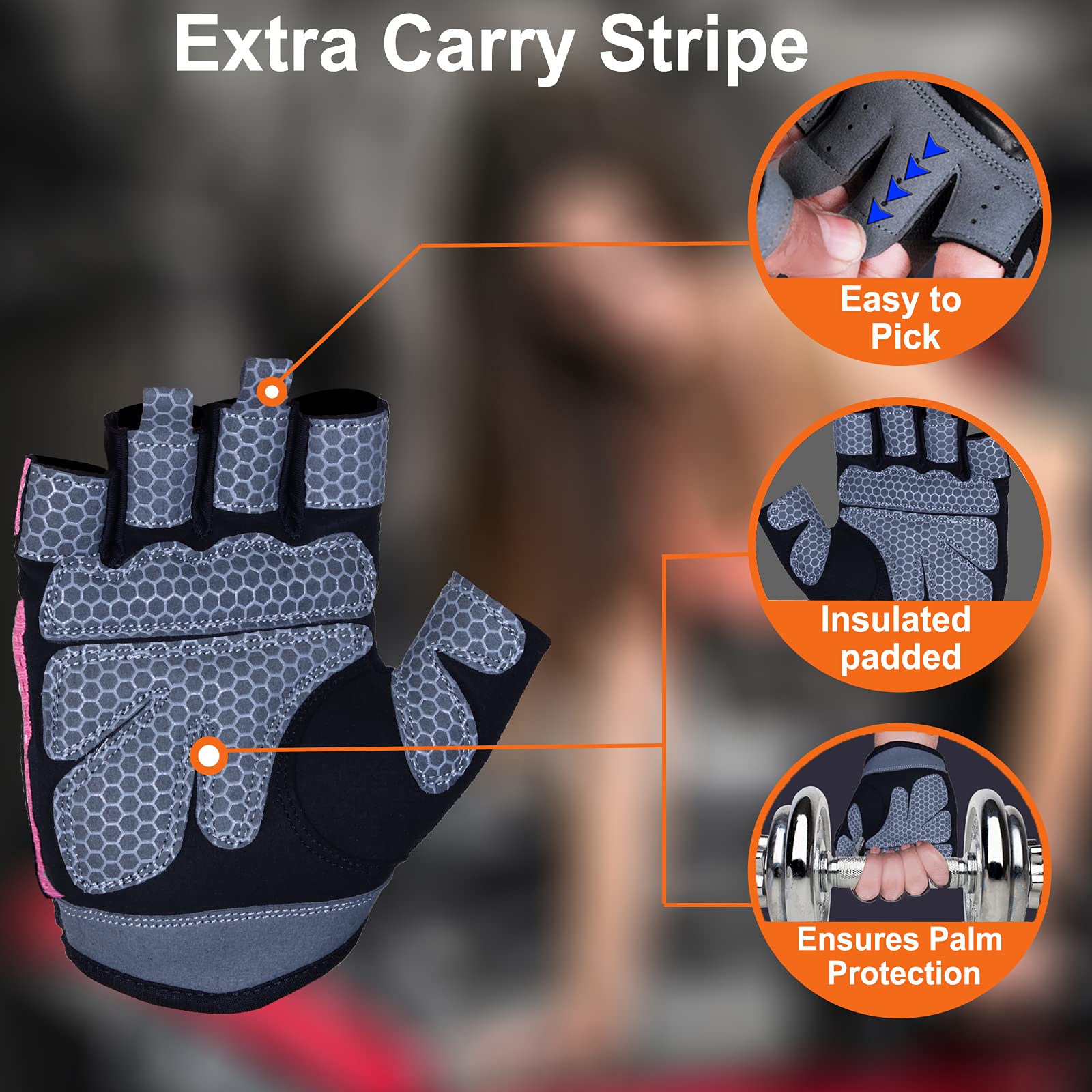 Wfx Weight Lifting Gloves For Men Women Gym Gloves With Wrist Wrap Support For Workout Exercise Fitness Training , Hanging, Pull