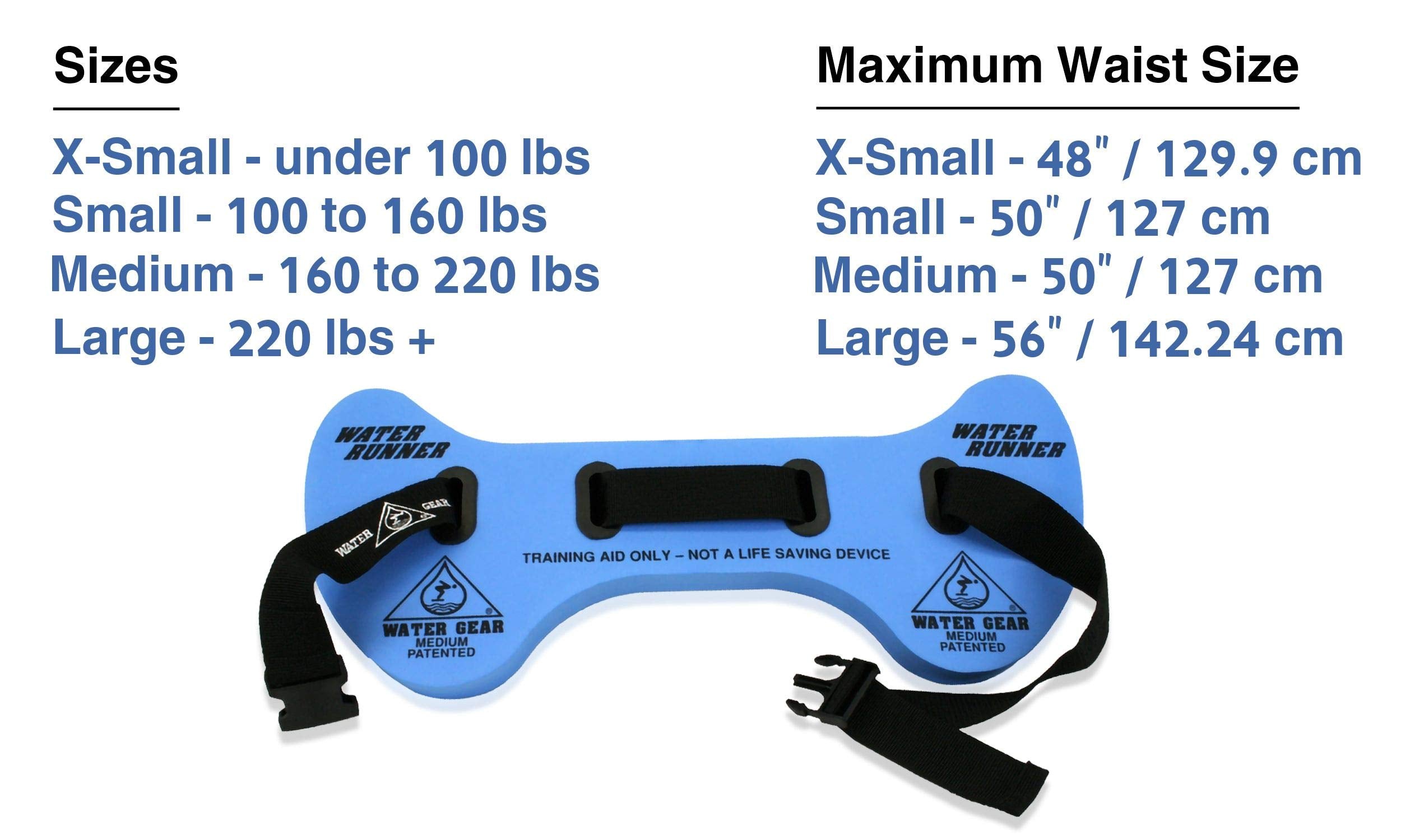 Water Gear Runner Floatation Belt - Water Exercise Equipment - Designed To Fit Your Body Type - Great For Aquatic Workouts (Larg