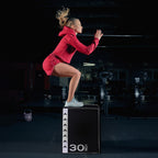 Balancefrom 3 In 1 20 Inch 24 Inch 30 Inch Foam Plyometric Box Jumping Exercise Jumping Trainer, Black & White, 16-Pound