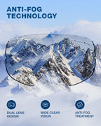 Zionor X Ski Snowboard Snow Goggles Otg Design For Men & Women With Spherical Detachable Lens Uv Protection Anti-Fog