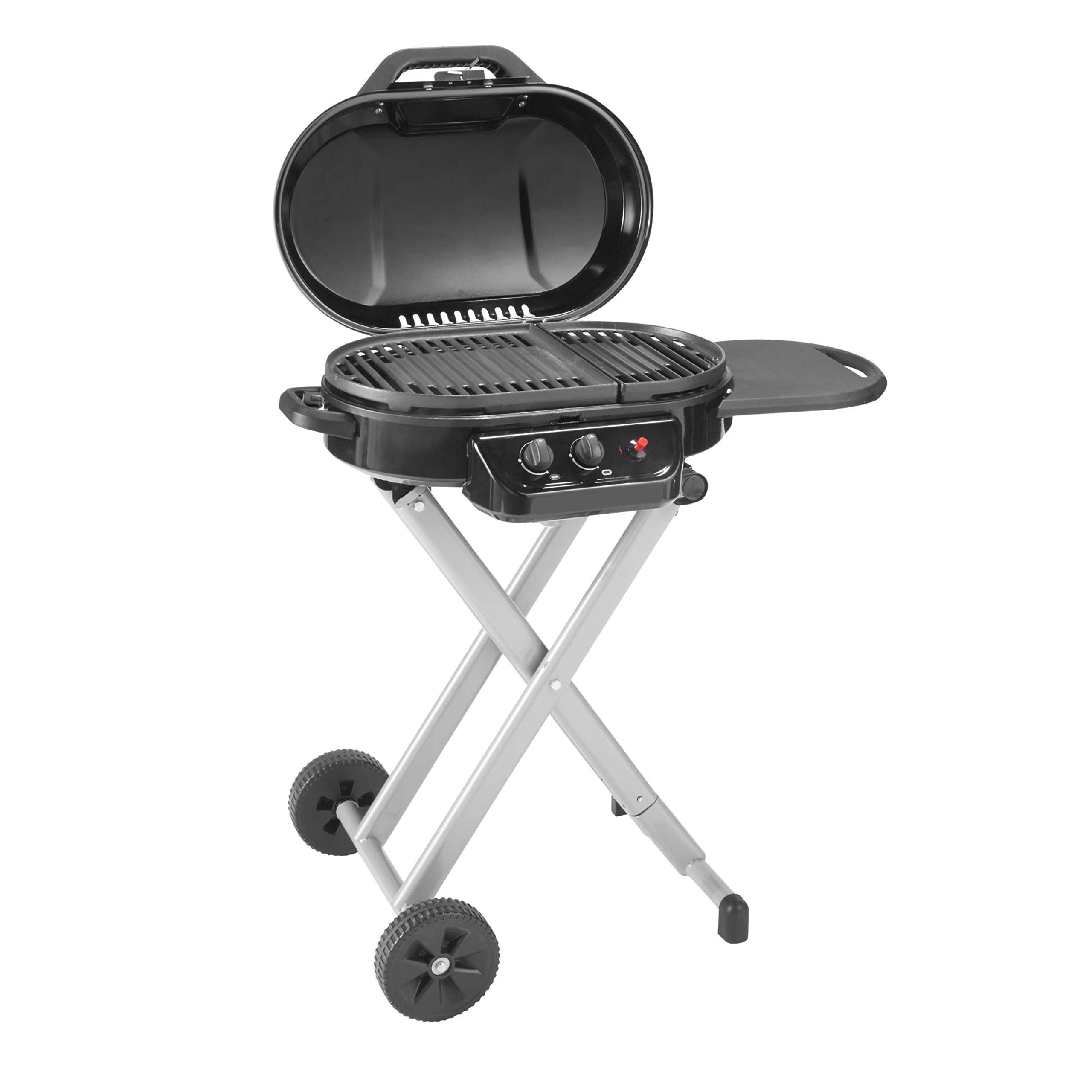 Coleman Roadtrip 225 Portable Stand-Up Propane Grill, Gas Grill With Push-Button Starter, Folding Legs & Wheels, Side Table, & 1