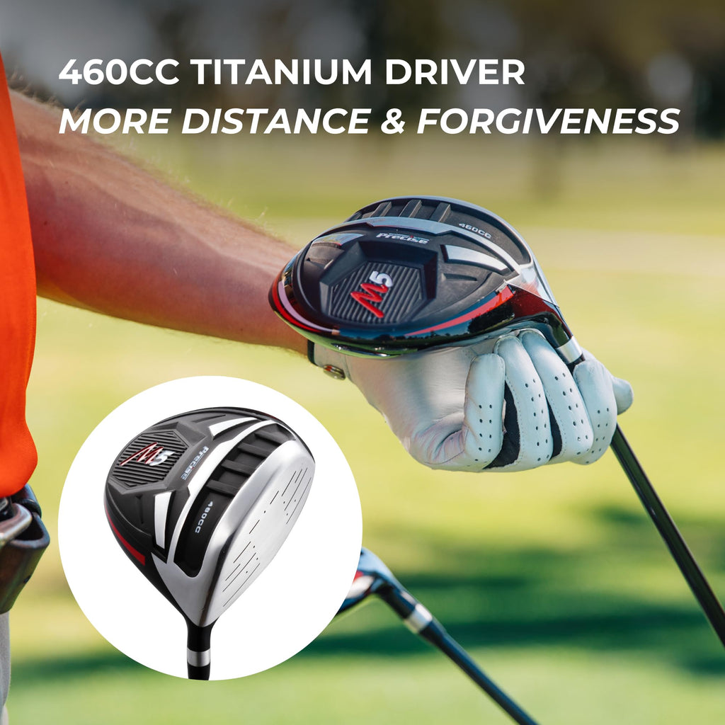Top Line Men'S Right Handed M5 Golf Club Set , Set Includes Driver, Wood, Hybrid, 5, 6, 7, 8, 9, Pw Stainless Steel Irons With T