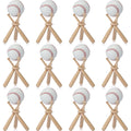 Mudder 12 Pack Baseball Stand Baseball Holders Balls Display Wooden Display Stand Holder Centerpieces for Tables for Sports Love