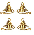 Uapan Brass Hanging Bell With Chain And Hanging Hook (Pack Of 4 Nos)