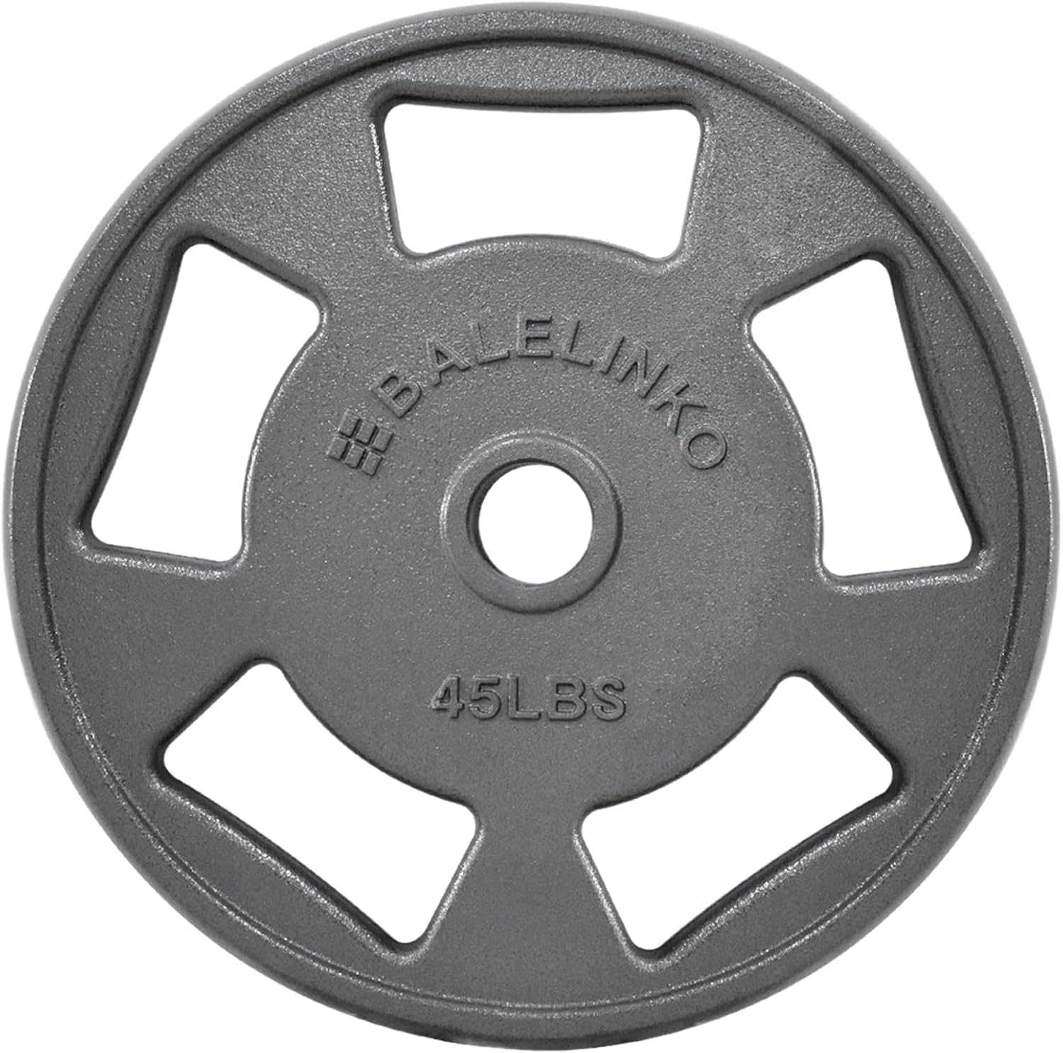 Balelinko Cast Iron 2-Inch Olympic Grip Plate Weight Plate for Strength Training, Weightlifting and Crossfit in Single, 45LB, Gr