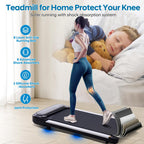 Electric Treadmills For Home Small, 2.5Hp Portable Walking Pad Treadmill, Under Desk Treadmill With Remote Control, Compact Home