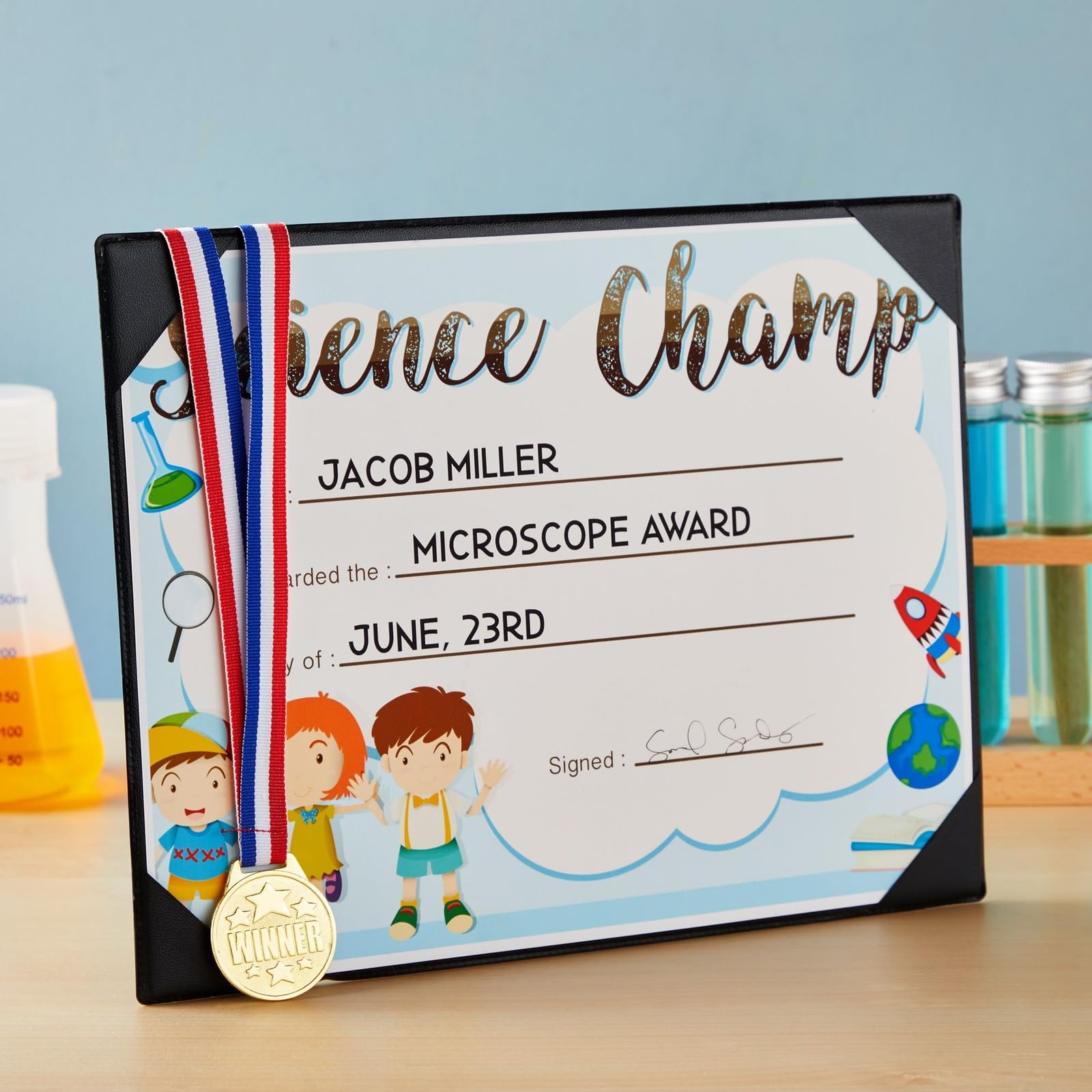 Juvale 24 Pack Gold Winner Medals For Kids And Adults - Participation Awards With 15.3-Inch Red, White, And Blue Neck Ribbons Fo