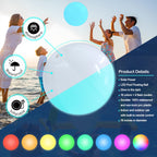 Led Large Floating Pool Ball - 16 Inflatable Solar Beach Ball Pool Toys For Adults And Kids With Remote Control 16 Colors Lights