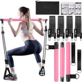 Bbtops Pilates Bar Kit With Resistance Bands(4 X Bands),3-Section Pilates Bar With Stackable Bands Workout Equipment For Legs,Hi