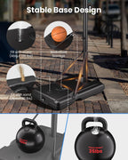 IGL Basketball Hoop Outdoor, 44 Inch Portable Basketball Hoops, 5.6-10 FT Adjustable Basketball Goal System with 35 LB Base Anch