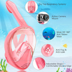 Ezire Kids Snorkel Mask Full Face, Snorkeling Gear For Kids 2-14 With Camera Mount, 180 Degree Panoramic View Snorkeling Set Ant
