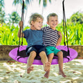 Moccha Flying Saucer Tree Swing - Giant 40 Round With Steel Frame & Adjustable Rope, 700lbs Weight Capacity for Indoor Outdoor U