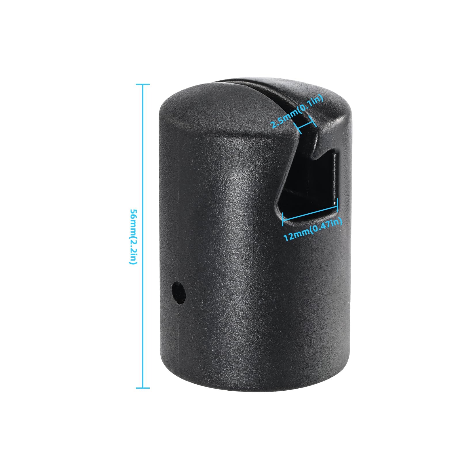 Ziziland Trampoline Enclosure Pole Cap For Flat Steel Sheet Top Ring System, 6 Pieces, Black, Only Fit In 32Mm(1.26In) Diameter