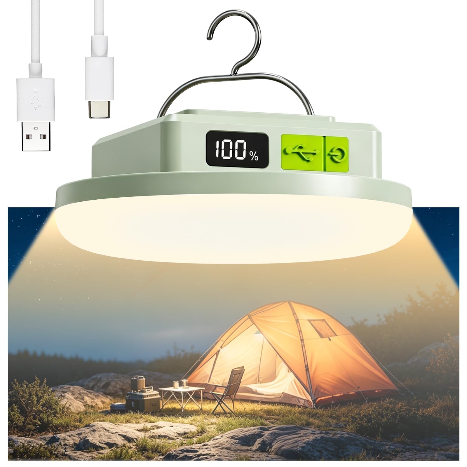 Tent Lights & Canopy Lights, Camping Lantern/Lamp, Rechargeable LED Camping Light, 4500LM 4 Modes Dimmable, 7200mAh Magnet Flash