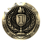 Decade Awards' 1St Place Gold Medal - Large Metal - Olympic Award Medals With Stars & Stripes American Flag V Neck Ribbon - Perf