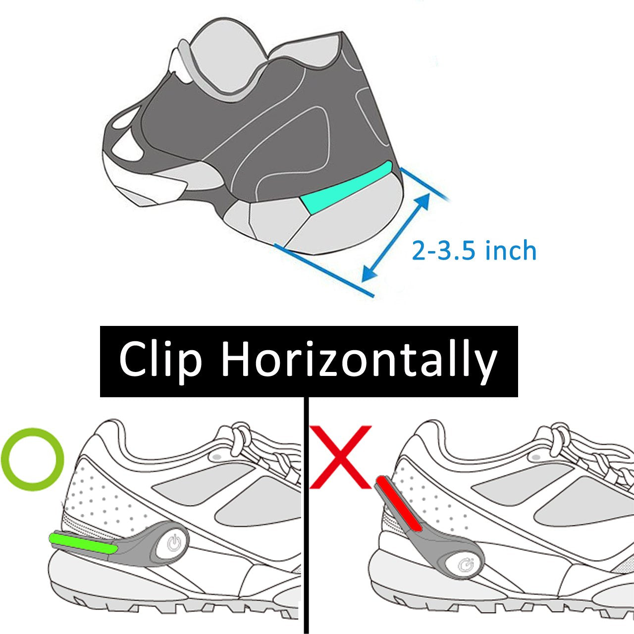 Shoe Clip Lights (2 Pack) Reflective Safety Night Running Gear For Runners Joggers Bikers Walkers, Color Changing Rgb Strobe And