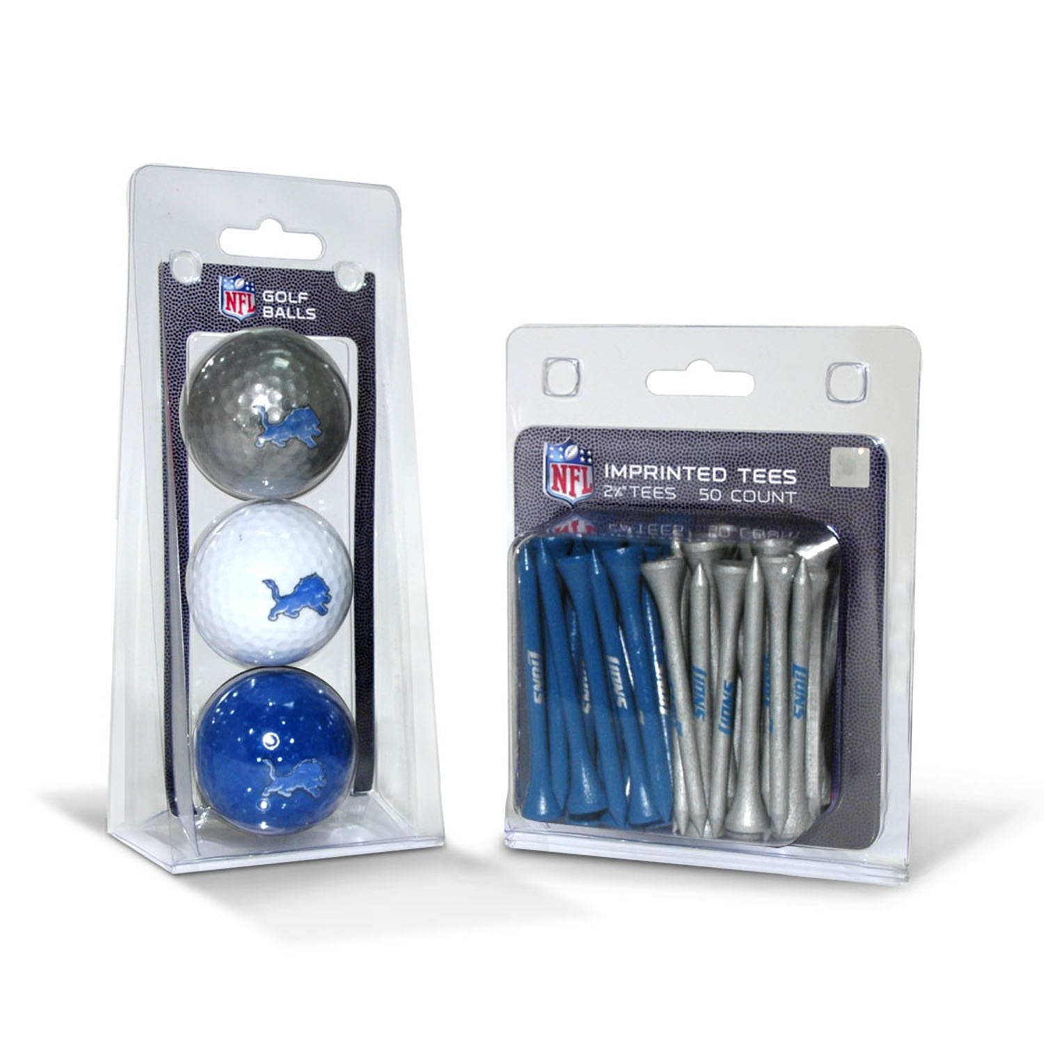 Team Golf Nfl Detroit Lions 3 Golf Balls And 50 Golf Tees Logo Imprinted Golf Balls (3 Count) & 2-3/4'' Regulation Golf Tees (50