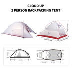 Naturehike Cloud-Up 2 Person Tent Lightweight Backpacking Tent With Footprint - Free Standing Ultralight Camping Hiking Backpack