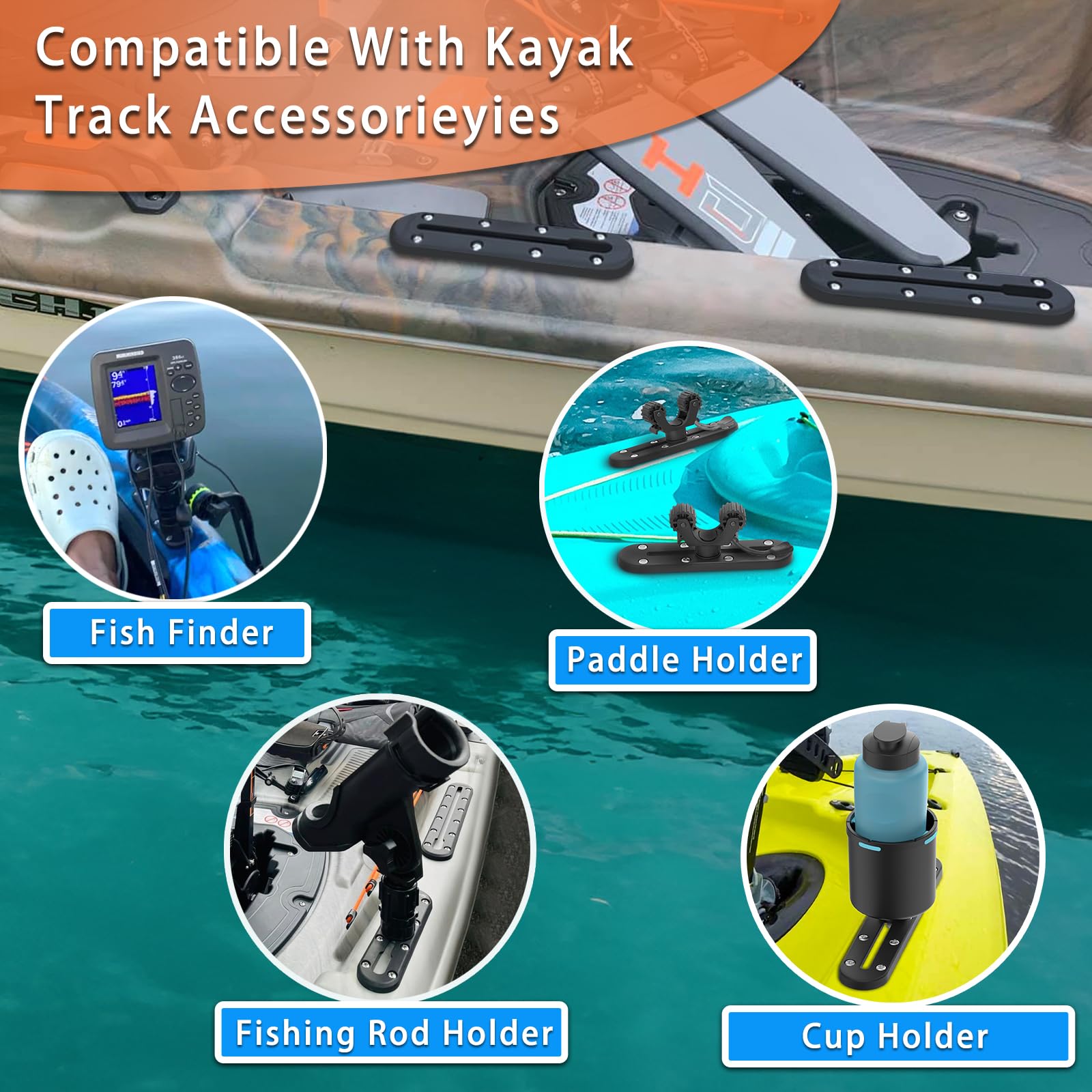 Botepon 7 Kayak Track For Kayak Fishing, Kayak Rail, Kayak Accessories Mount Track, Kayak Gear Track For Fishing Rod Holder, Fis