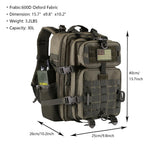 Hannibal Tactical 30L Molle Assault Pack, Tactical Backpack Military Army Camping Rucksack With Bottle Holder, 3-Day Pack, Olive