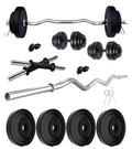 Kore Pvc 12 Kg Home Gym Set With One 3 Ft Curl Rod And One Pair Dumbbell Rods, Multicolour
