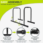 Prosourcefit Dip Stand Station, Heavy Duty Ultimate Body Press Bar With Safety Connector For Tricep Dips, Black
