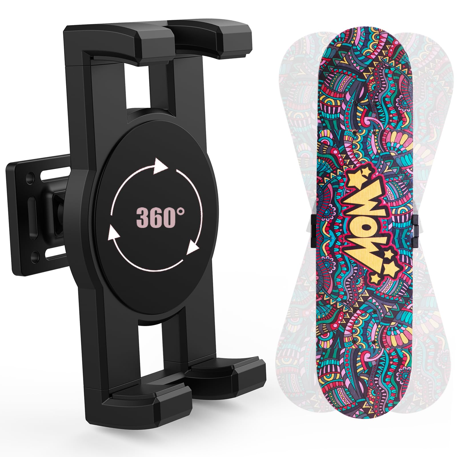 HHUXIUE Skate deck wall mount,360 rotatable skateboard wall mount,Floating Display Hanger Grab,suitable for any skateboarder. (1