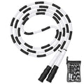 Jump Rope, Black Adjustable Length Tangle-Free Segmented Soft Beaded Skipping Rope, Fitness Jump Rope for Kids, Man, and Women W